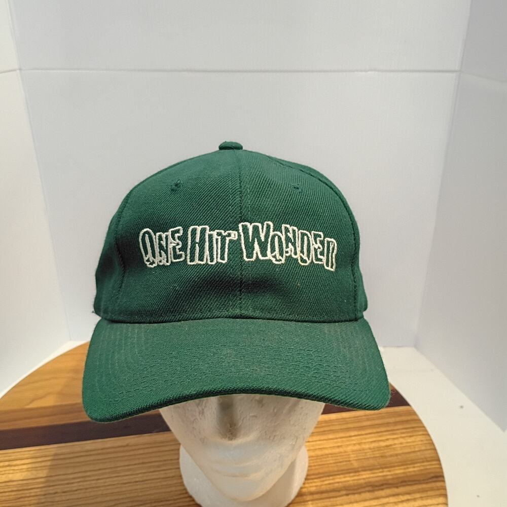 Headmaster "One Hit Wonder" Green Adjustable Hat Snapback Vintage 90's Wool